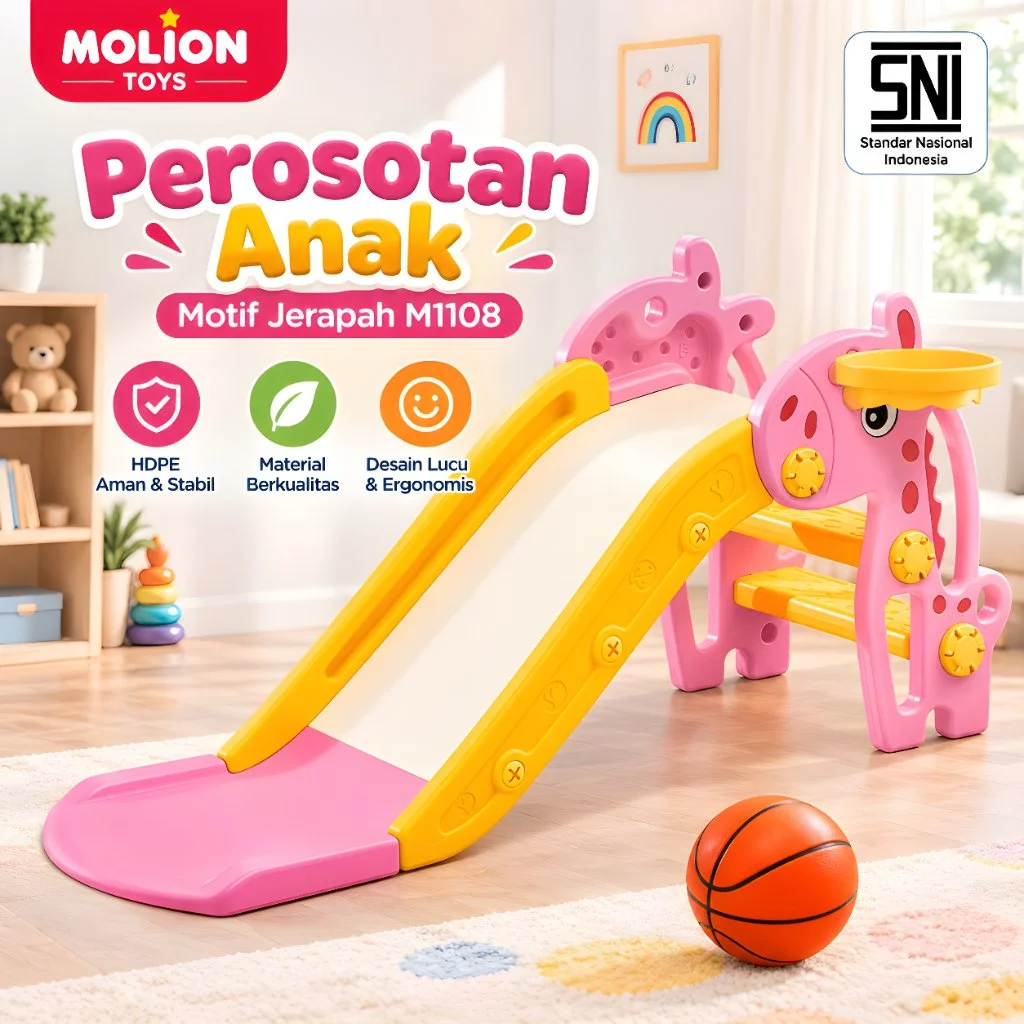 Perosotan Anak MOLION TOYS – Seluncuran Mini Karakter Jerapah SNI